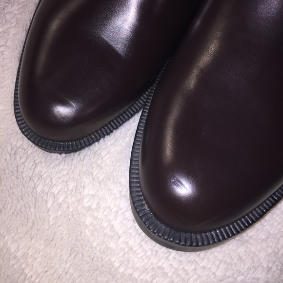Zara Brown & Black Booties, Gold Zippers, Size 41, Almond Toe - Picture 10 of 16
